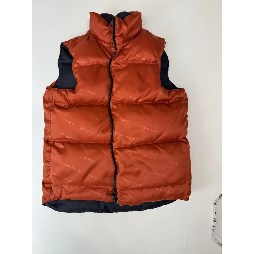 Vintage 2004 Old Navy Boys Down Filled Reversible Puffer Vest Navy Blue Youth S